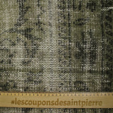 Toile de coton nattée imprimée contemporain kaki