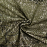 Toile de coton nattée imprimée contemporain kaki