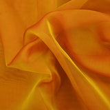 Mousseline 100% soie unie safran changeant rouge