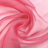 Mousseline 100% soie unie framboise changeant fuchsia