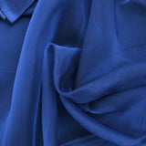 100% muselina de seda liso azul oscuro cambiando a negro