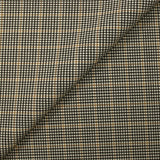 Laine Prince-de-Galles stretch marron et beige fond blanc cassé