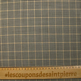 Laine Prince-de-Galles stretch marron et beige fond blanc cassé