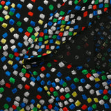 Maille velours confettis en carnaval fond noir