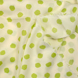 Viscose imprimée pois vert fond écru