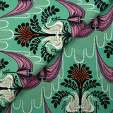Crêpe viscose imprimé bel air fond turquoise