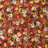 Crépon viscose lurex fleurs du dimanche jaune fond marine
