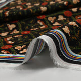 Voile de viscose imprimé Rosaline rouge fond noir