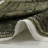 Toile de coton nattée imprimée contemporain kaki