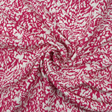 Viscose imprimée lurex évasion blanc fond fuchsia