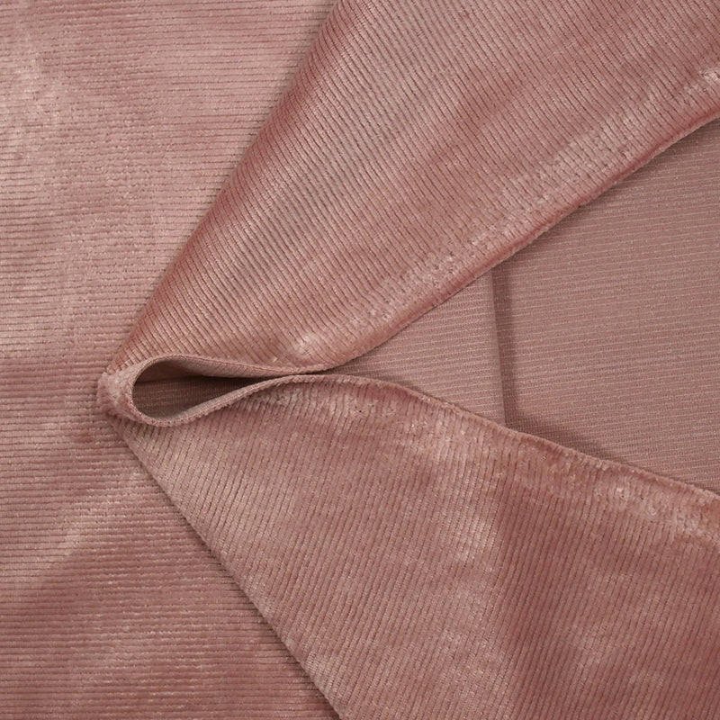 Jersey de velours côtelé tout doux rose poudré