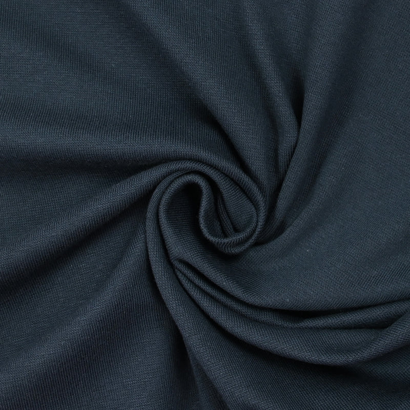 Jersey de coton interlock lourd bleu marine