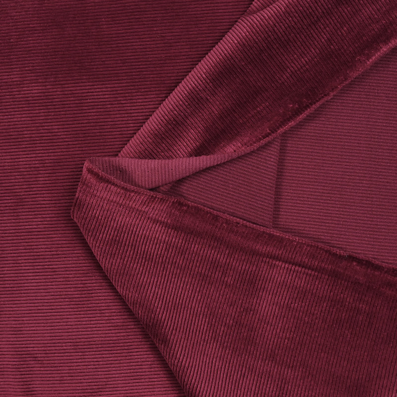 Jersey de velours côtelé tout doux lie de vin