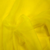 Mousseline de 100% soie unie jaune fluo