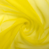 Mousseline de 100% soie unie jaune fluo