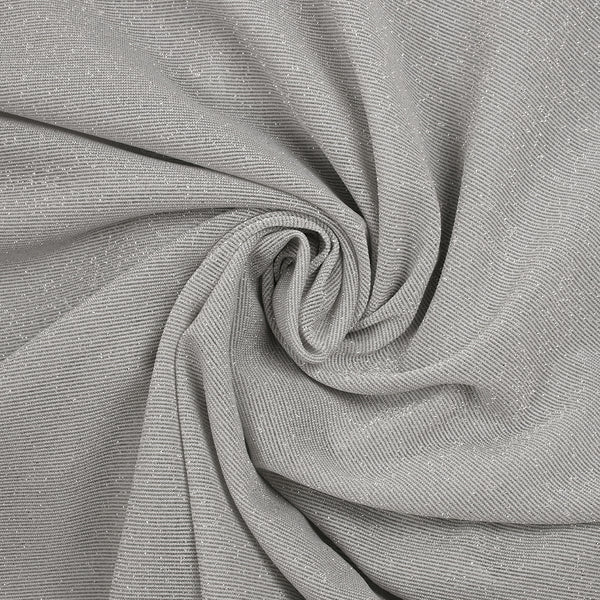 Maille fine Lurex argent fond gris clair