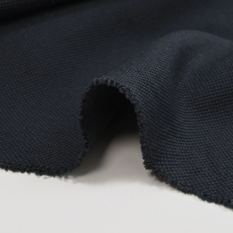 Jersey de coton piqué lourd bleu nuit