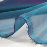 100% muselina de seda liso azul cambiando violeta