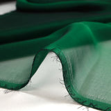 100% muselina de seda liso verde oscuro cambiando a negro