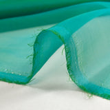 Mousseline 100% soie unie turquoise changeant vert