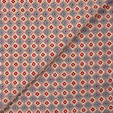 Viscose imprimée fleurs graphiques bordeaux fond beige rosé