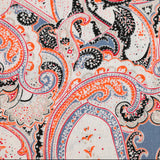 Lin viscose imprimé paisley fond bleu