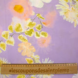 Tencel imprimé botanique fond lilas