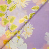 Tencel imprimé botanique fond lilas