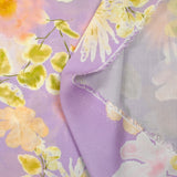 Tencel imprimé botanique fond lilas