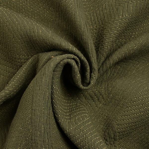 Double gaze brodée pointillisme fond kaki