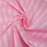 Coton lin rayé Lurex doré fond rose layette
