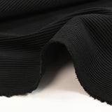 Jersey de viscose côtelé bord-côte noir