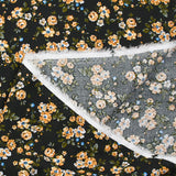 Viscose imprimée fleurs Pétunia fond noir