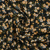 Viscose imprimée fleurs Pétunia fond noir