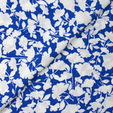 Viscose imprimée lurex le temps des fleurs fond bleu roi