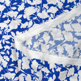 Viscose imprimée lurex le temps des fleurs fond bleu roi