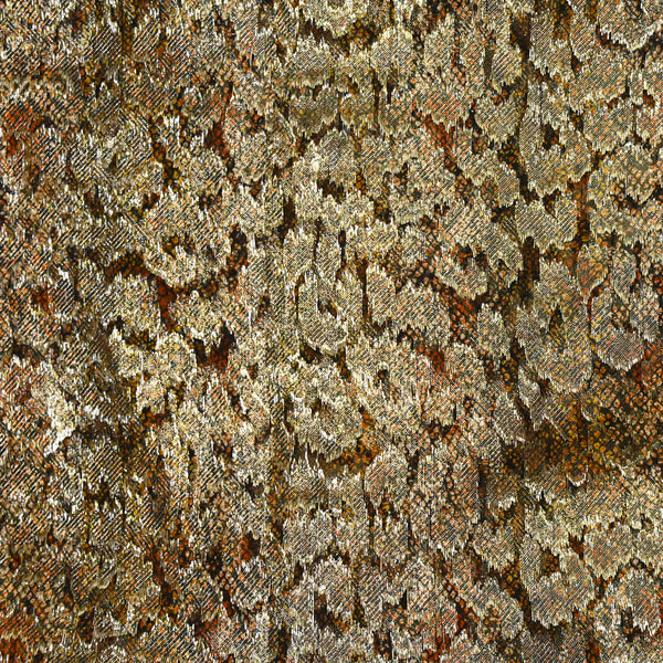 Soie dévorée lancée découpée dorée léopard