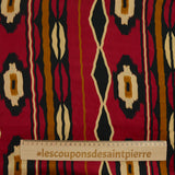 Viscose satinée bordeaux ethnique rayé