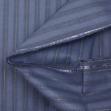 Coton lin rayé Lurex doré fond bleu barbeau