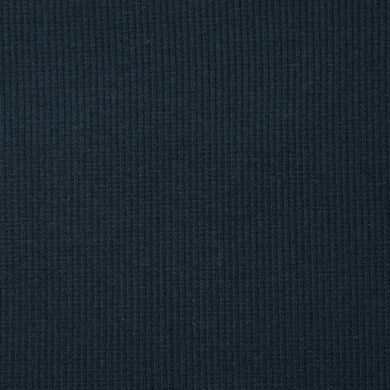 Jersey de coton côtelé bleu nuit