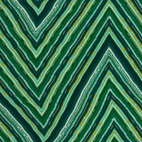 Crêpe de viscose rayé zigzag vert