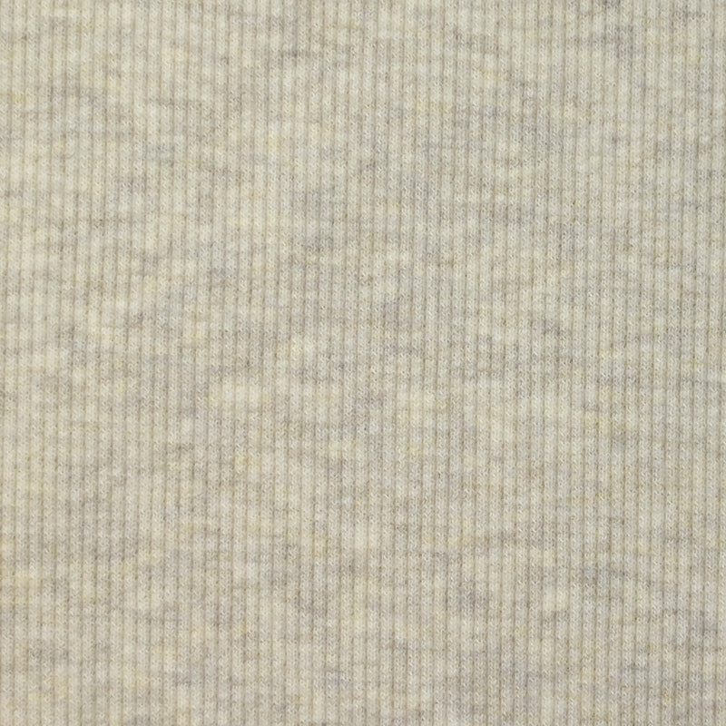 Jersey de coton côtelé écru chiné