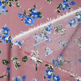 Viscose imprimée fleurs Hibiscus fond vieux violet