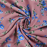Viscose imprimée fleurs Hibiscus fond vieux violet