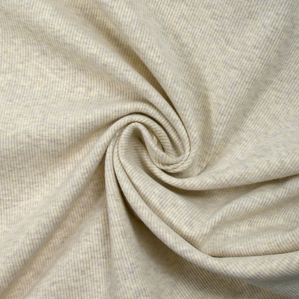 Jersey de coton côtelé écru chiné
