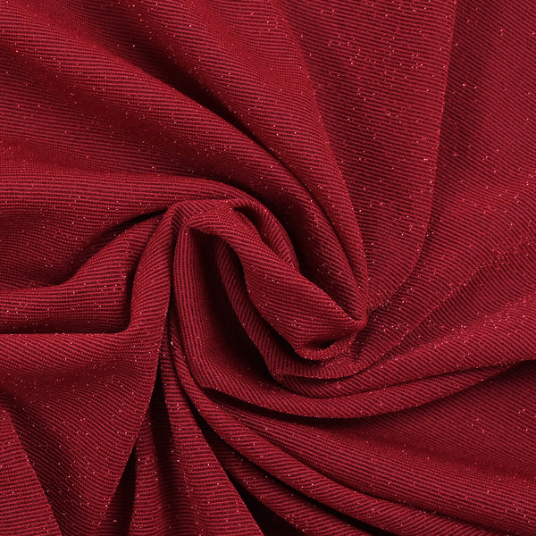 Maille fine Lurex rouge fond rouge