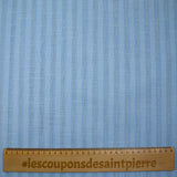 Coton lin rayé Lurex doré fond bleu ciel