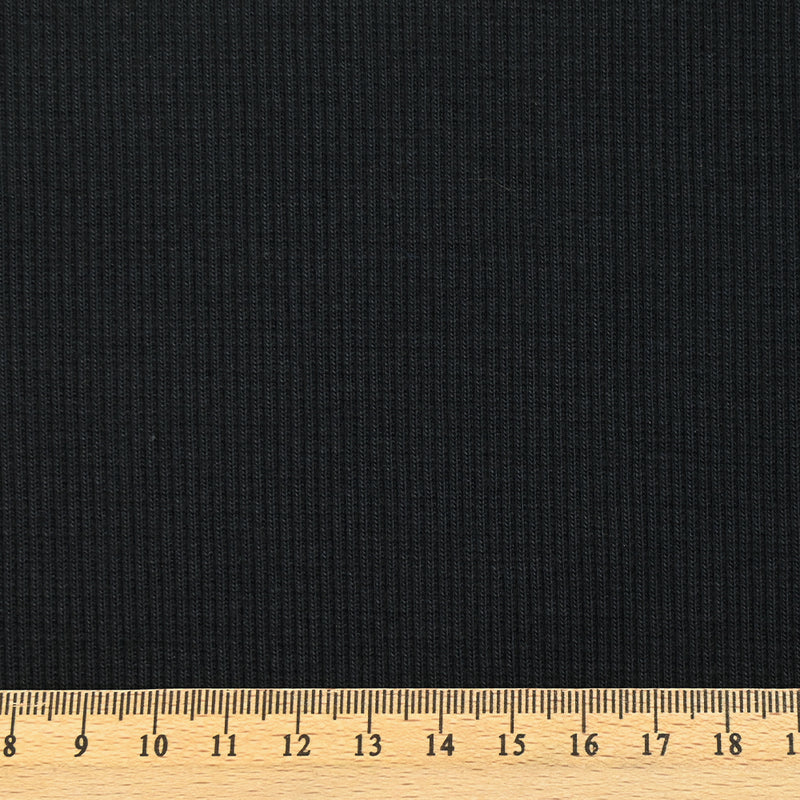 Jersey de coton côtelé bleu sombre