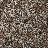 Microfibre imprimée polyester graou léopard fond sable et taupe