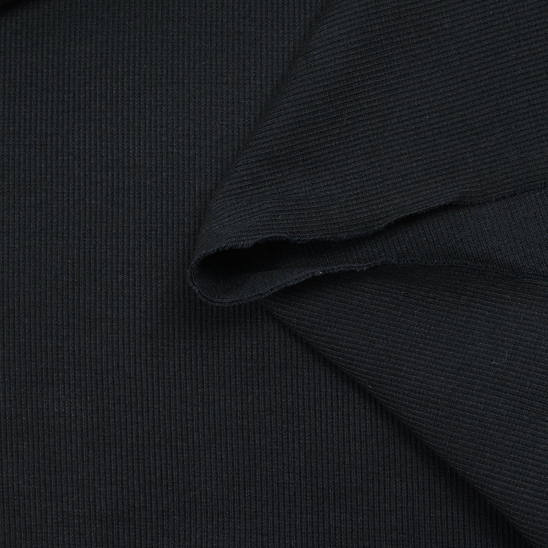 Jersey de coton côtelé bleu sombre